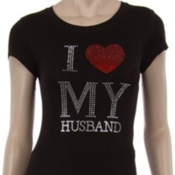 LA Hot Tops - Love Red Heart/Rhinestones T-Shirt